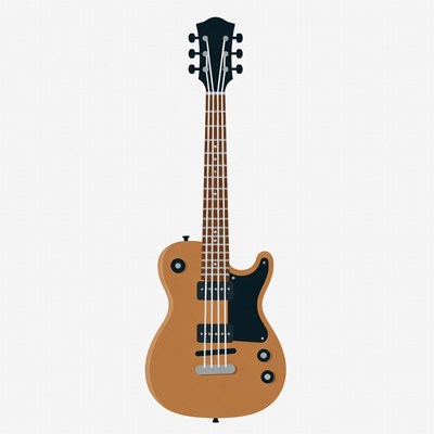 Brown Electric Guitar Illustration