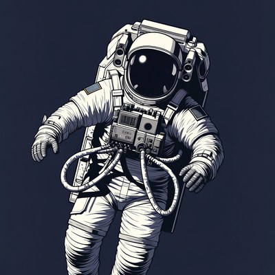Astronaut floating in space