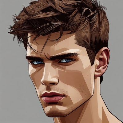 Handsome man with blue eyes