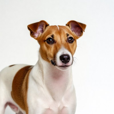 Jack Russell Terrier on white background