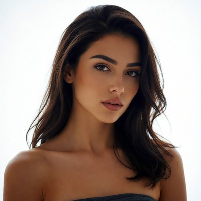 Beautiful woman with long dark hair