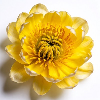 Yellow lotus flower isolated