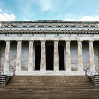 Lincoln Memorial with Columns and Steps