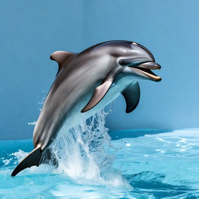 Dolphin jumping from water