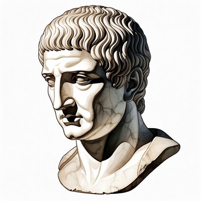 Roman Emperor Bust Illustration