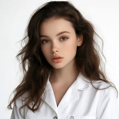 Young woman in white shirt