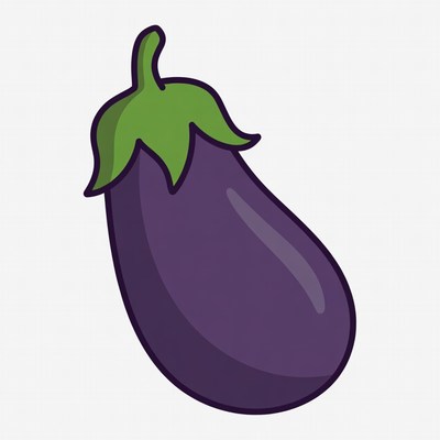 Purple Eggplant Illustration