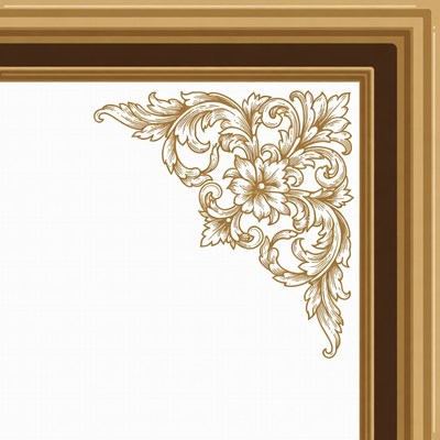 Ornate Golden Floral Corner Frame
