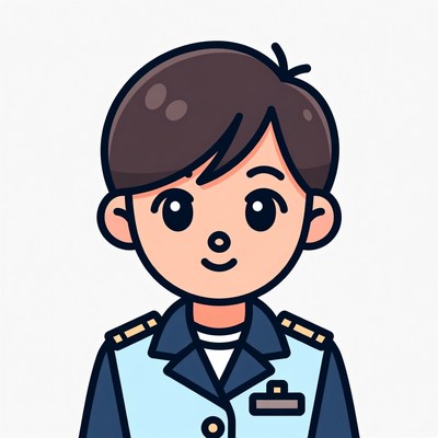 Cartoon boy in pilot uniform