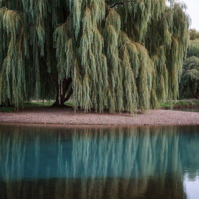 Weeping Willow Tree by Lake