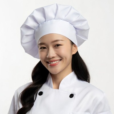 Asian woman chef smiling in uniform