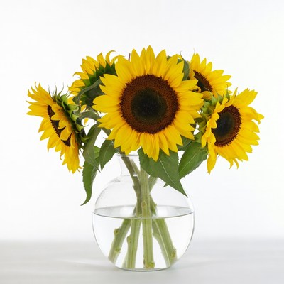 Sunflowers in Glass Vase