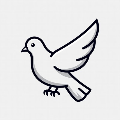 White Dove Flying Clipart