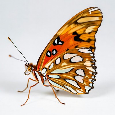 Orange butterfly with black spots