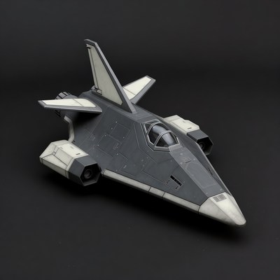 Gray Futuristic Spaceship Model