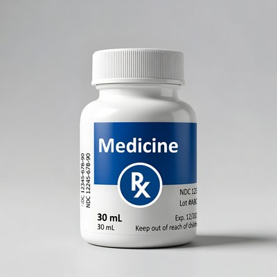 White prescription medicine bottle