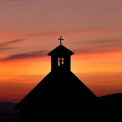 Church Silhouette at Sunset