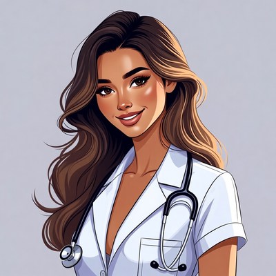 Smiling woman doctor with stethoscope