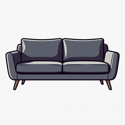 Gray Modern Sofa Illustration