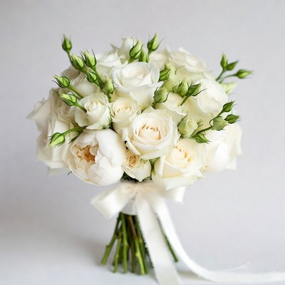 White Rose Peony Bouquet