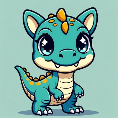 Cute cartoon baby dinosaur