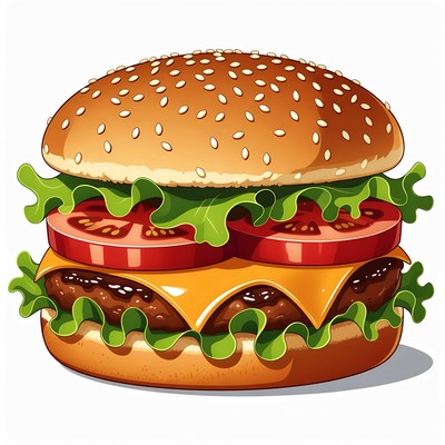 Delicious Cheeseburger Illustration