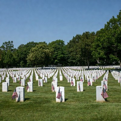 American Flags on Memorial Day Graves