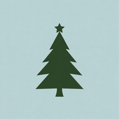 Silhouette Christmas Tree with Star