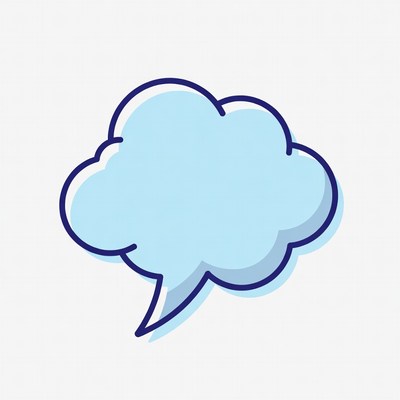 Blue speech bubble illustration
