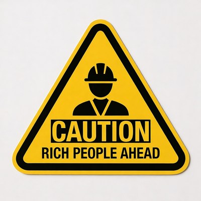 Caution Rich People Ahead Sign