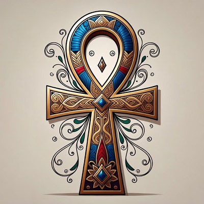 Ornate Ankh Symbol Illustration
