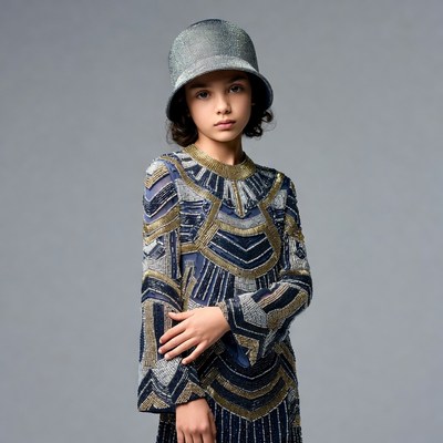 Girl in sequined dress and cloche hat