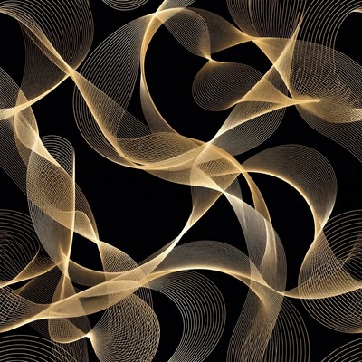 Golden Abstract Wave Pattern