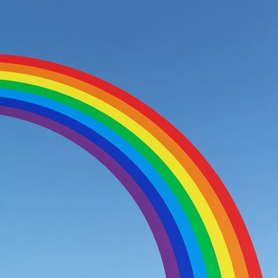 Colorful Rainbow in Blue Sky