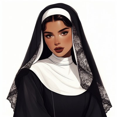 Beautiful nun in habit