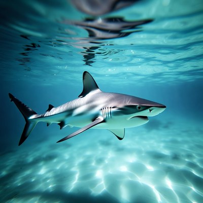 Blacktip shark swimming underwater
