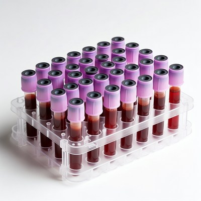 Blood Sample Tubes in Rack