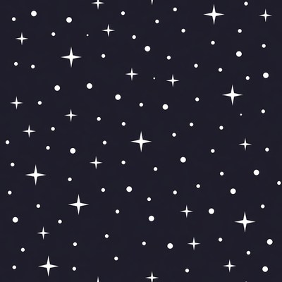 Sparkling Stars on Black Background