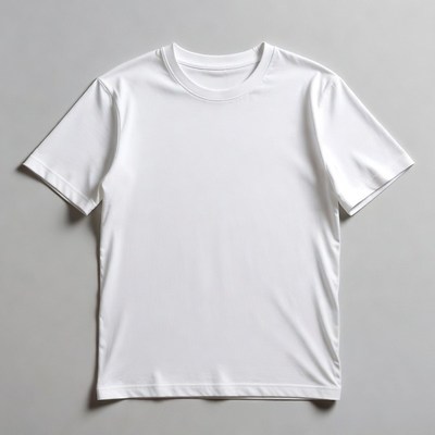 White T-shirt on Gray Background