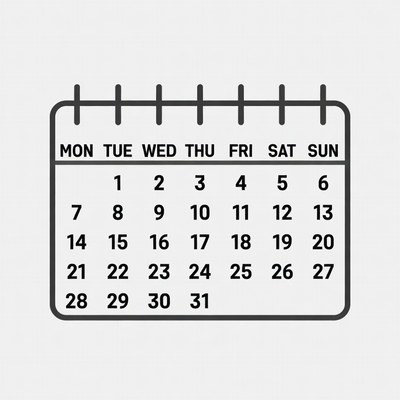 31-Day Calendar Illustration