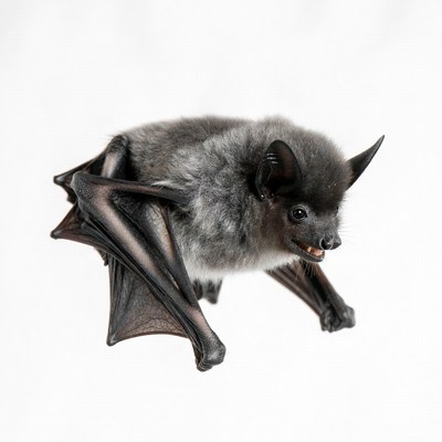 Bat with wings spread