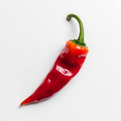 Red Chili Pepper on White Background