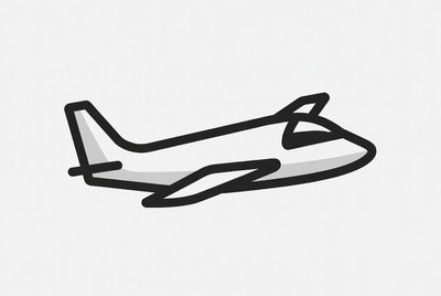 Airplane illustration on white background