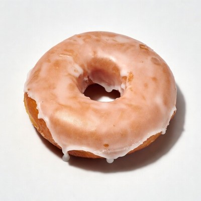 Glazed Donut on White Background