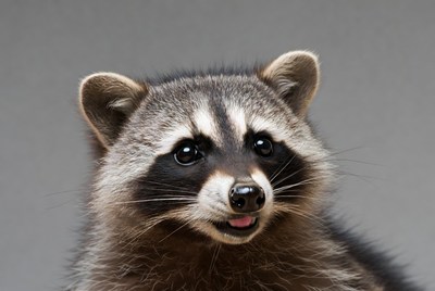 Closeup of cute raccoon face