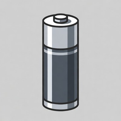 Silver AA Battery Illustration