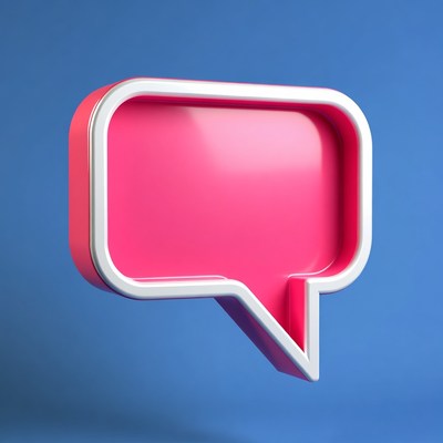 Pink 3D Speech Bubble Icon