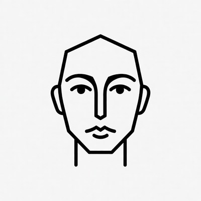 Geometric line art male face