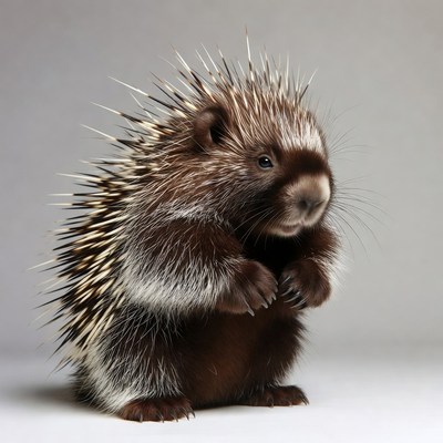 Cute baby hedgehog with quills