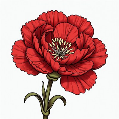 Red Poppy Flower Illustration